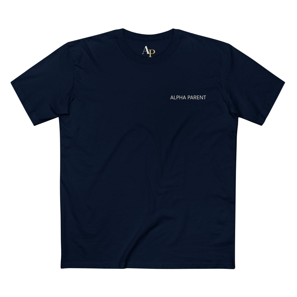 Alpha Parent Signature Tee black front view premium garment dyed cotton