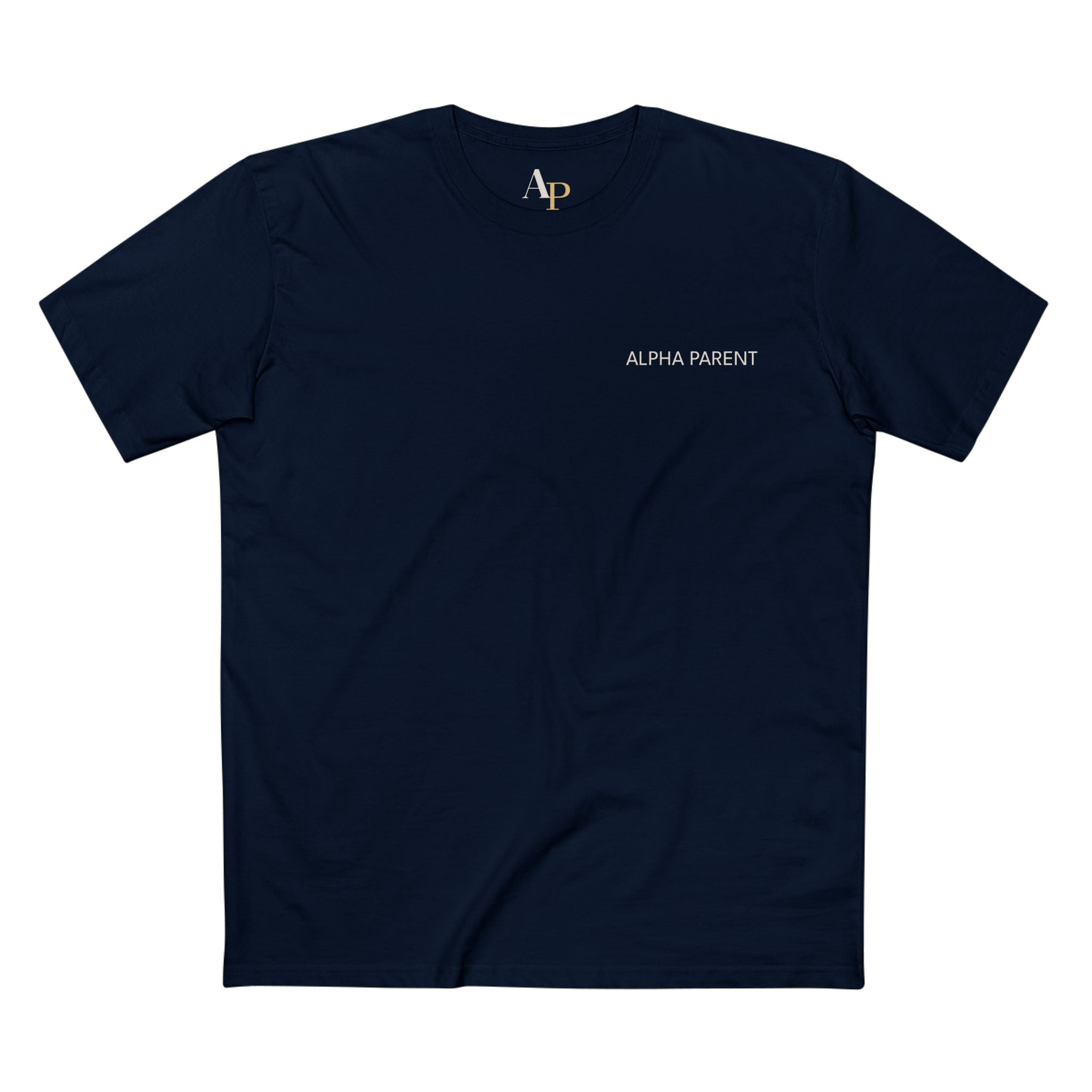 Alpha Parent Signature Tee black front view premium garment dyed cotton